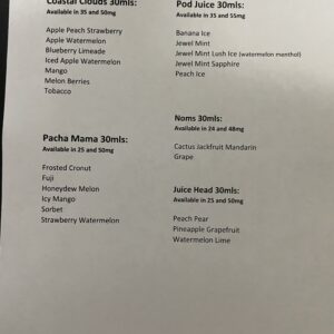 Salt Liquid Menu Part 1