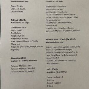 Regular (freebase) Liquid Menu Part 1