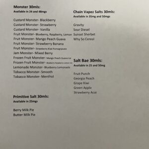 Salt Liquid Menu Part 2